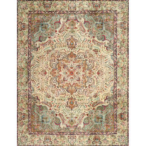 Bungalow Rose Triton Oriental Beige/Green Area Rug & Reviews Wayfair
